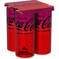 Een afbeelding van Coca-Cola Zero sugar cherry 4-pack