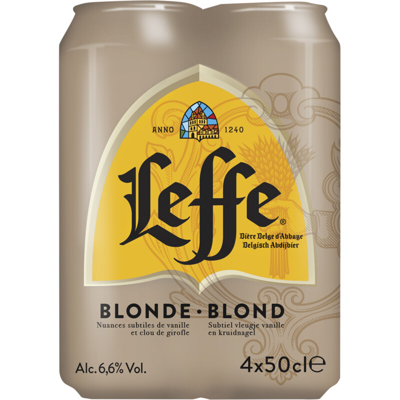 Een afbeelding van Leffe Blond abdijbier 4-pack