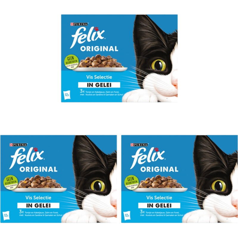 Een afbeelding van Felix Original vis selectie in gelei 3-pack