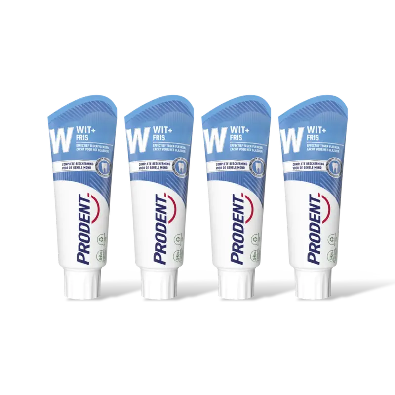 Prodent Tandpasta wit + fris 4-pack
