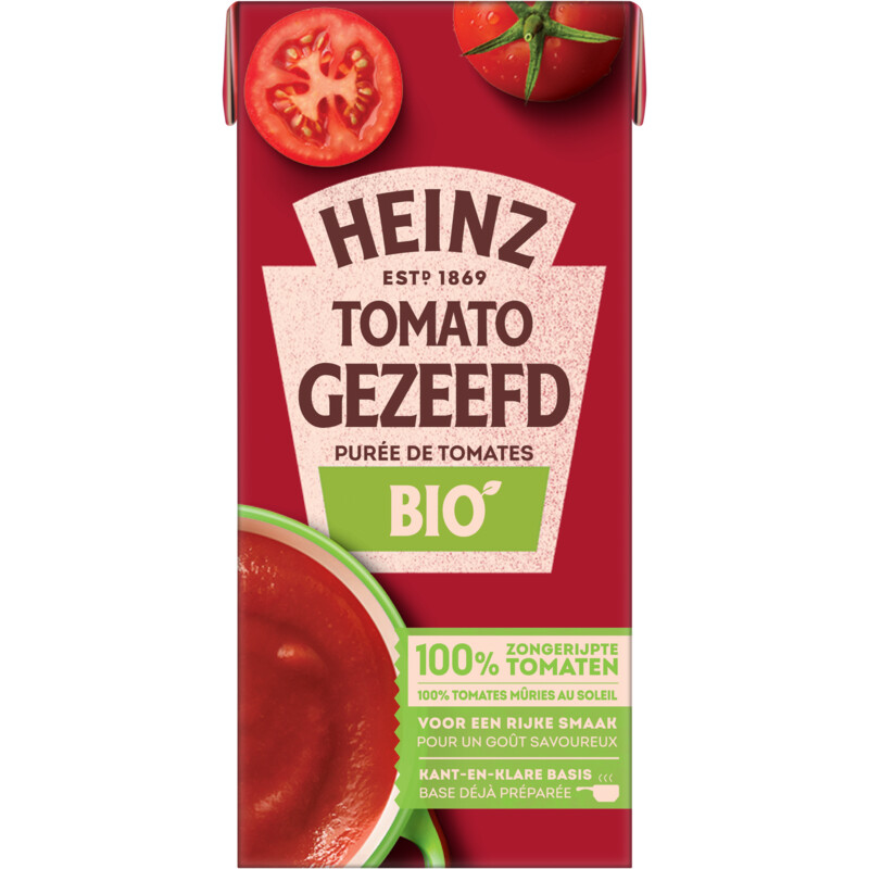 Een afbeelding van Heinz Tomato gezeefd biologisch