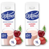 Optimel Drinkyoghurt aardbei-kers 2-pack