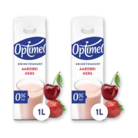 Optimel Drinkyoghurt aardbei-kers 2-pack