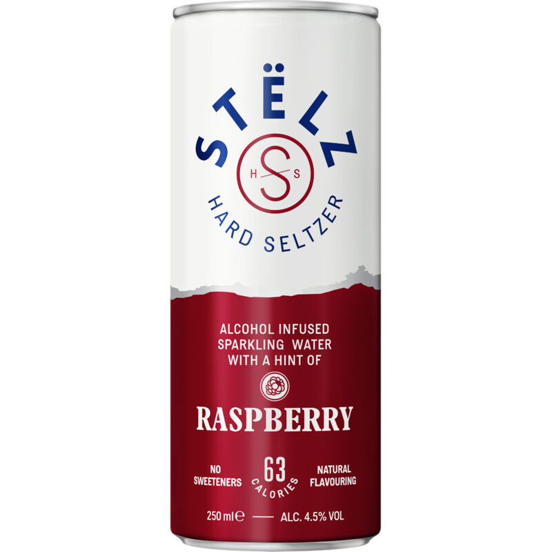 Een afbeelding van Stëlz Hard seltzer raspberry