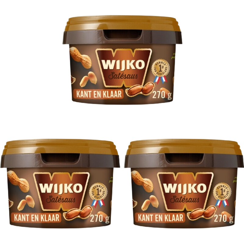 Een afbeelding van Wijko Satesaus kant en klaar 3-pack