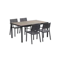 Keter Lissabon 160 4x stoel grafiet