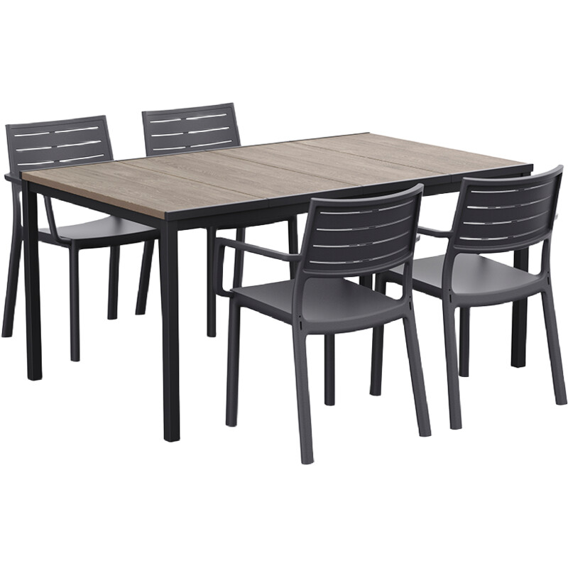 Een afbeelding van Keter Lissabon 160 4x stoel grafiet