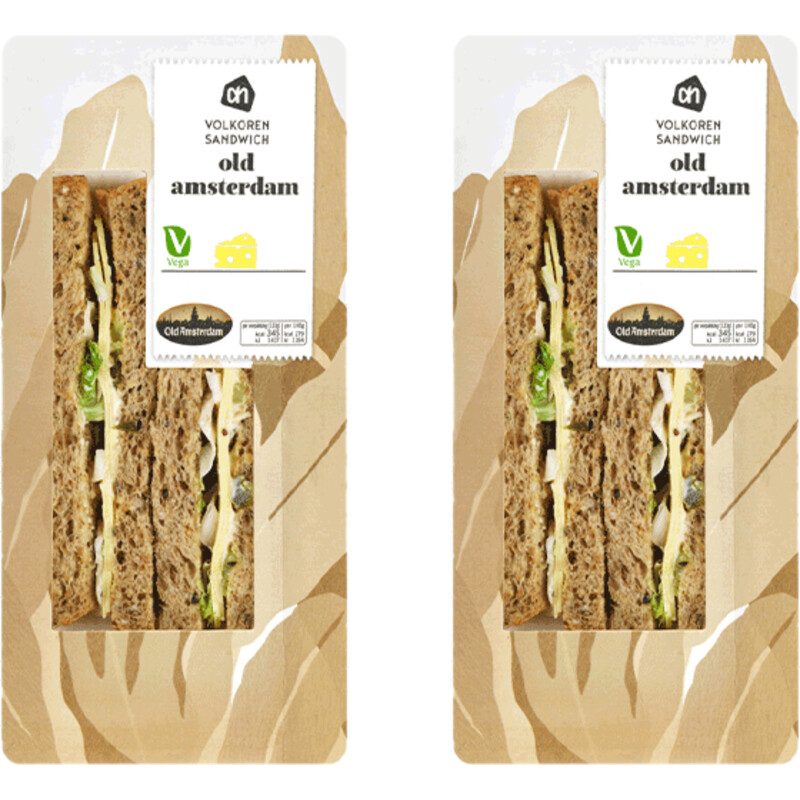 Een afbeelding van AH Volkoren sandwich old amsterdam 2-pack