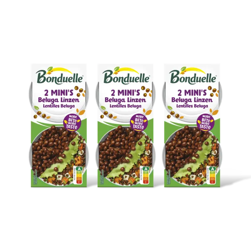 Bonduelle Bonduelle Beluga linzen 2 mini's 3-pack