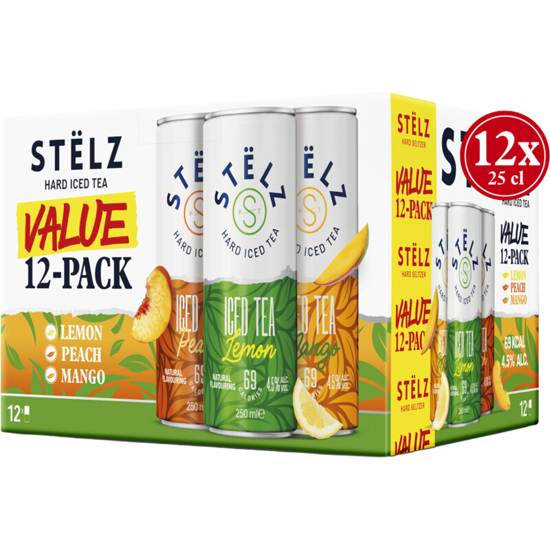 Een afbeelding van Stëlz Hard iced tea 12-pack