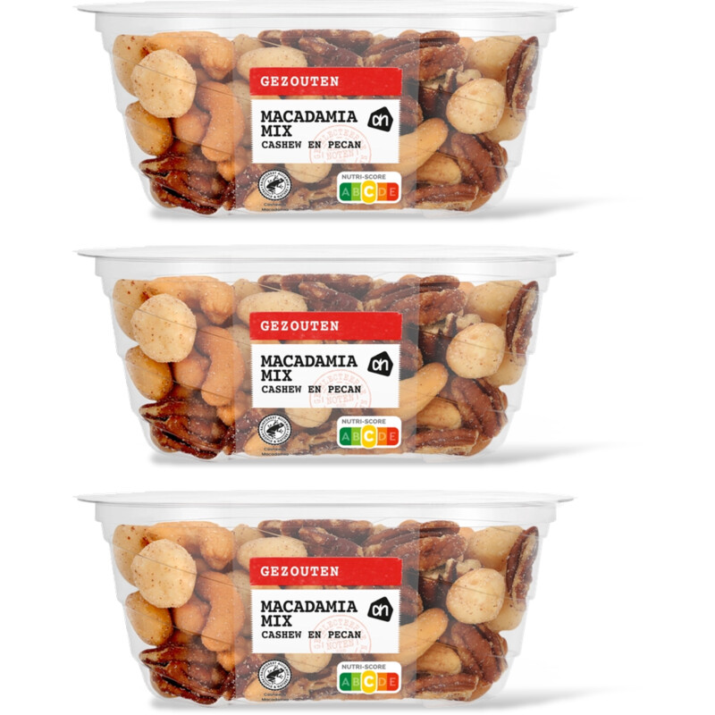 AH Macadamiamix gezouten 3-pack