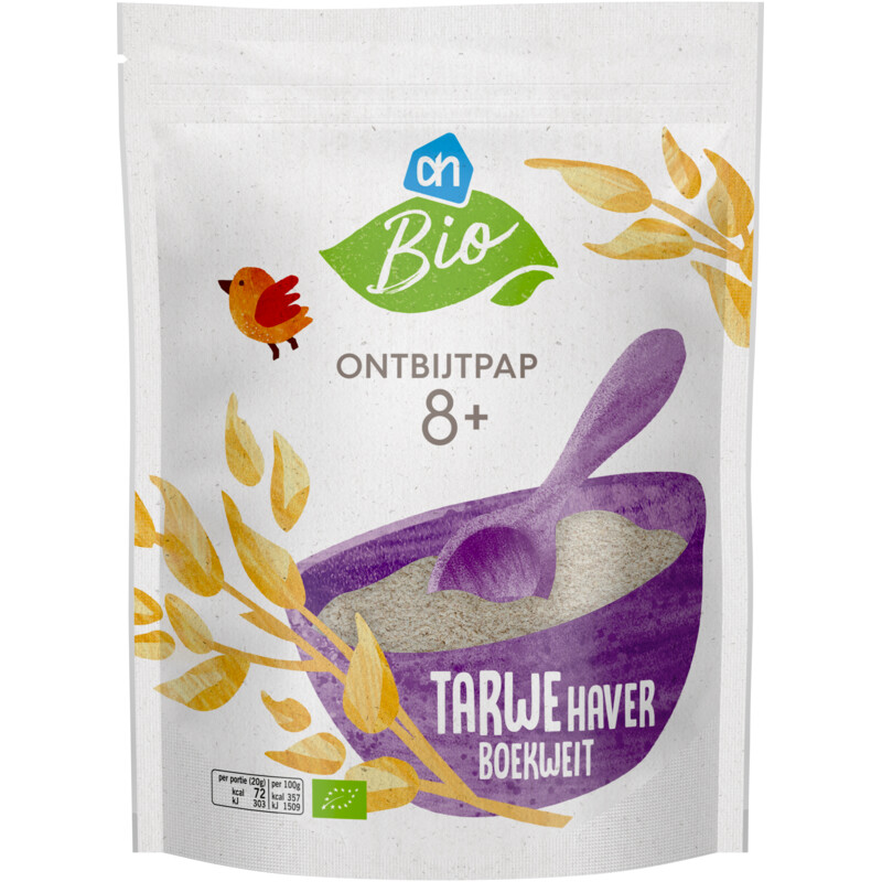 AH Biologisch Ontbijtpap tarwe haver boekweit 8m+