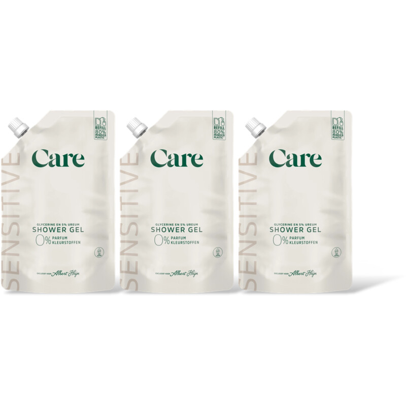 Care Sensitive shower gel 0% refill 3-pack