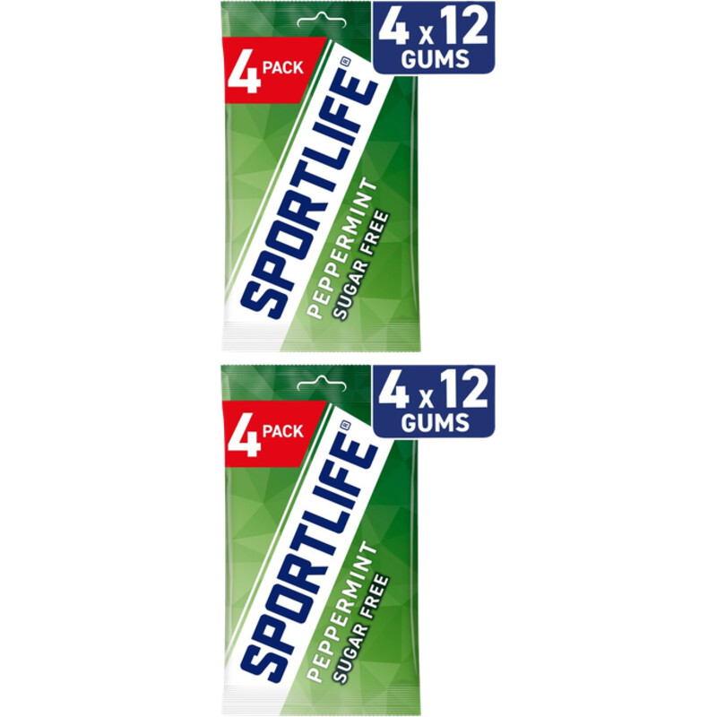 Een afbeelding van Sportlife Peppermint sugar free gums 8-pack