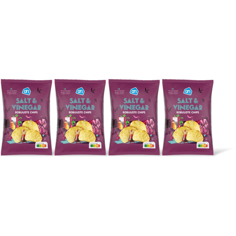 AH Robuuste chips salt & vinegar 4-pack
