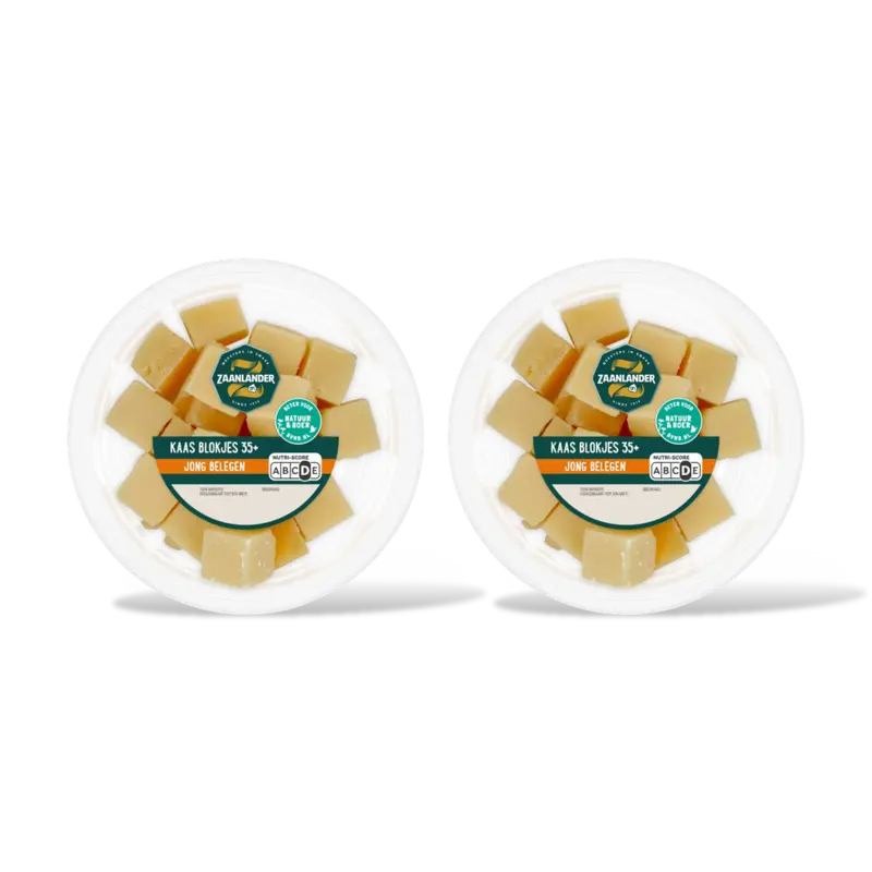 AH Zaanlander Kaasblokjes jong belegen 35+ 2-pack