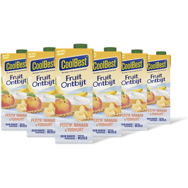 CoolBest Fruit ontbijt perzik banaan yoghurt 6pck