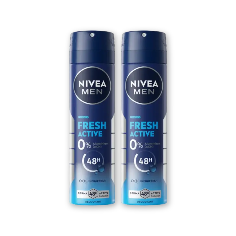 NIVEA Men fresh active deodorant spray 2-pack