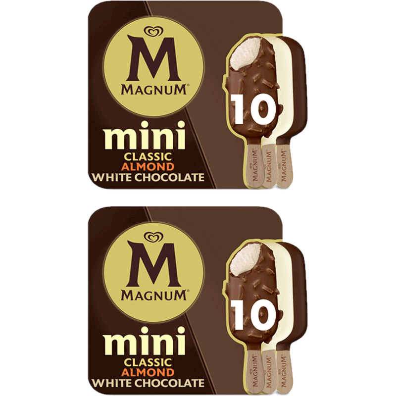 Een afbeelding van Magnum Mini classic almond white 2-pack