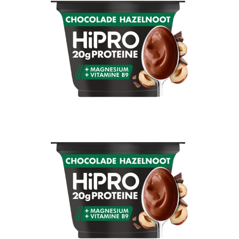 Een afbeelding van HiPRO Protein pudding choco hazelnoot 2-pack