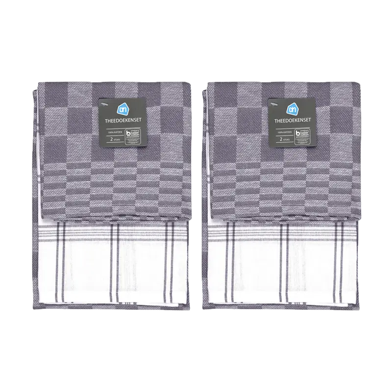AH Theedoeken grijs 2-pack