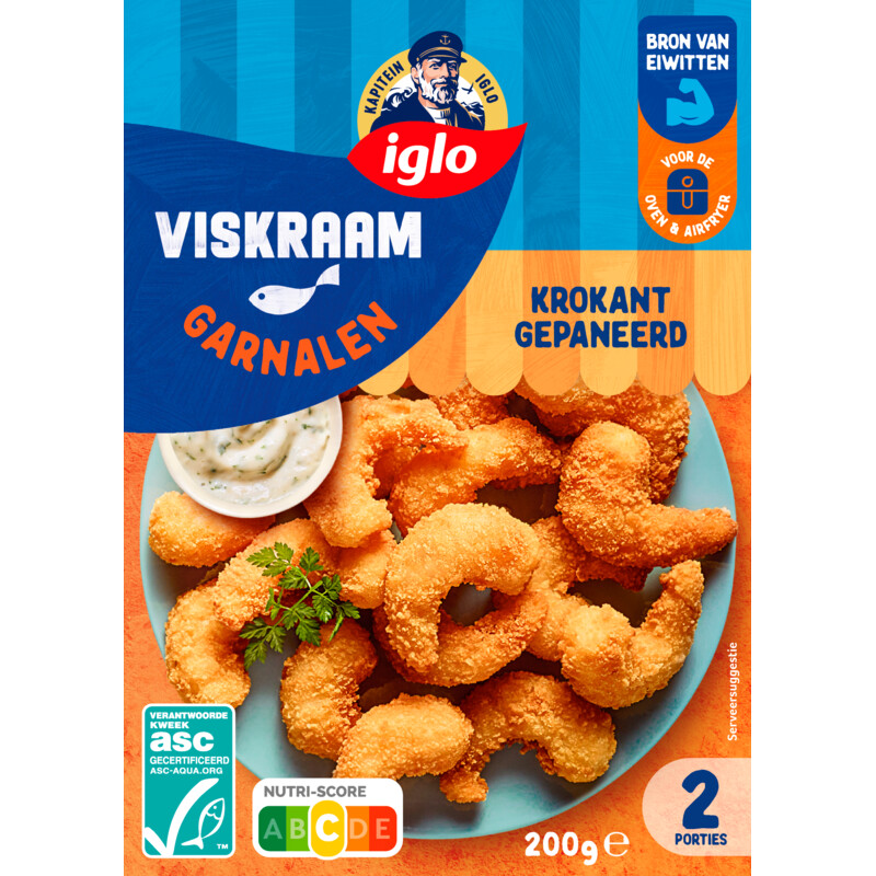 Een afbeelding van Iglo Viskraam garnalen krokant gepaneerd