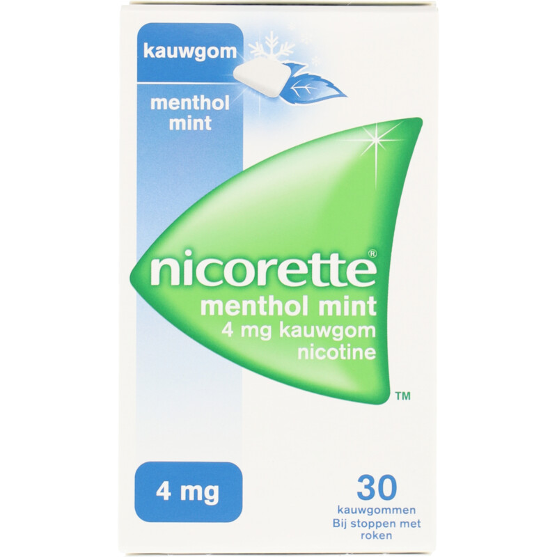 Een afbeelding van Nicorette Menthol mint kauwgom 4mg