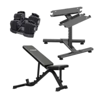 Focus Fitness Dumbbells 2x + trainingsbank + standaard