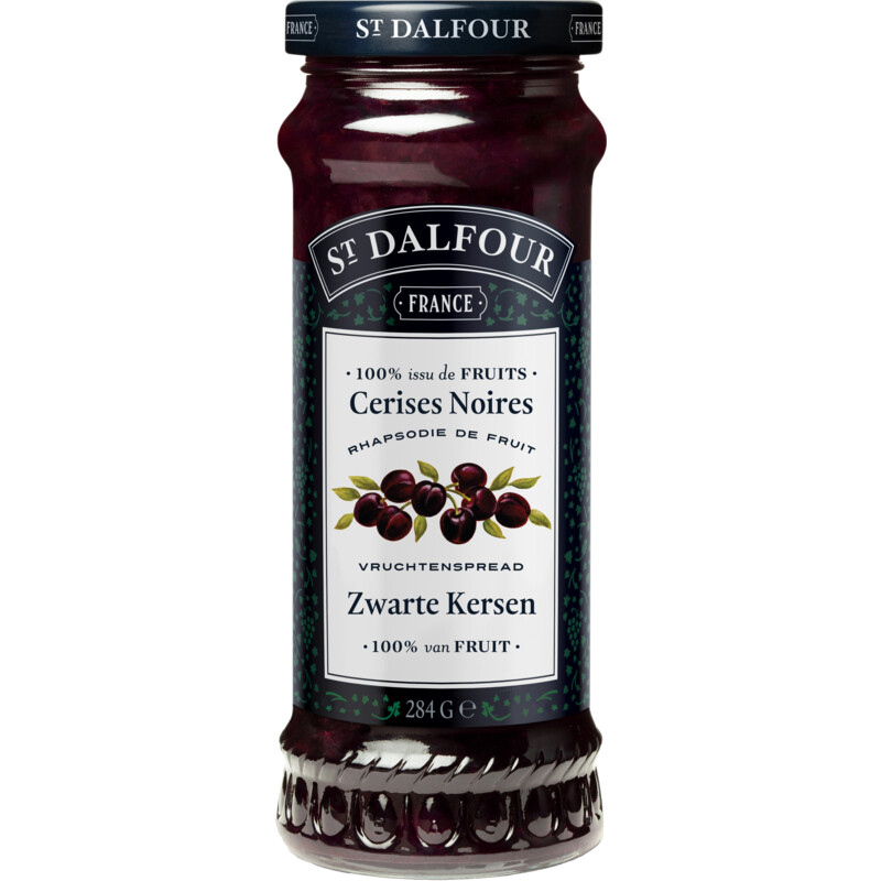 Een afbeelding van St. Dalfour Vruchtenspread Zwarte Kers