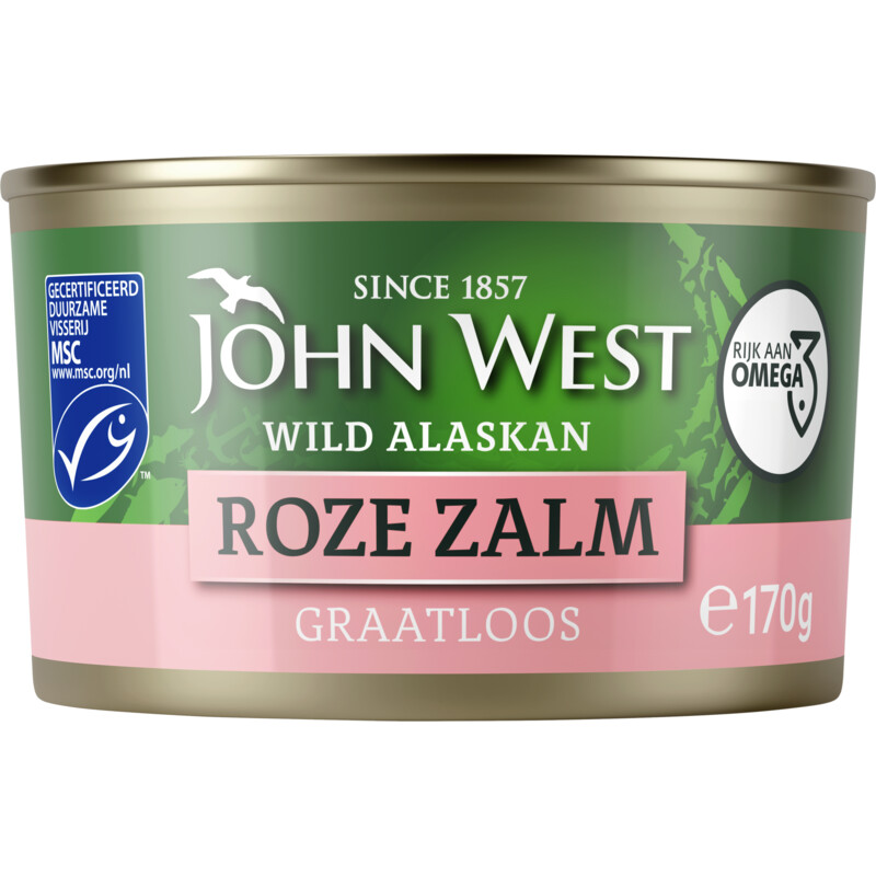 Een afbeelding van John West Wilde roze zalm zonder vel en graat