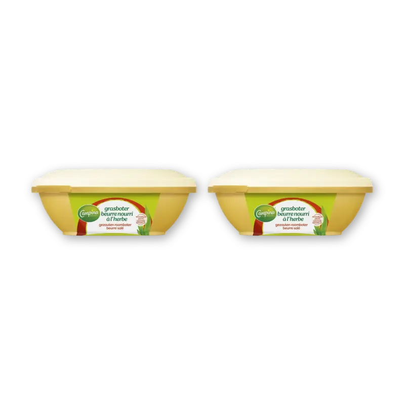 Campina Botergoud gezout grasboter kuipje 2-pack