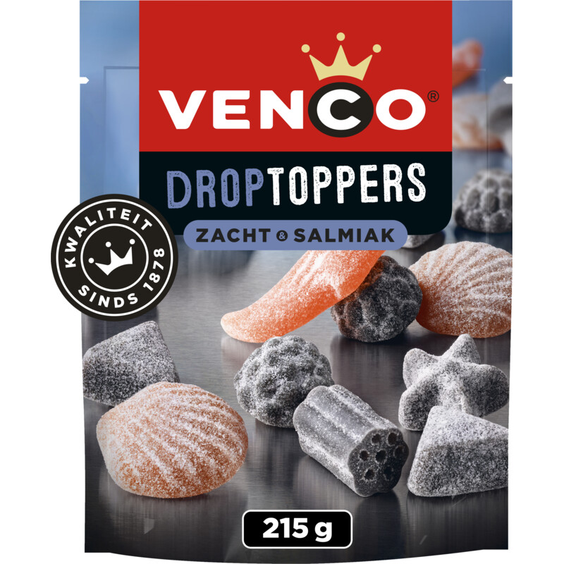 Een afbeelding van Venco Droptoppers zacht & salmiak