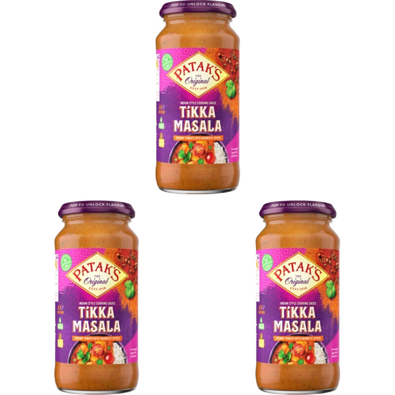 Een afbeelding van Patak's Tikka Masala saus 3-pack