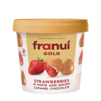 Franui Aardbei in witte en karamel chocolade