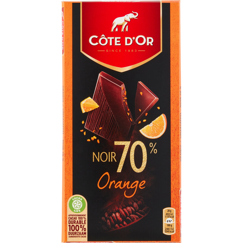 Een afbeelding van Côte d'Or Intense orange 70%