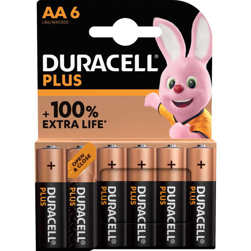 Een afbeelding van Duracell Plus AA-alkaline batterijen LR6