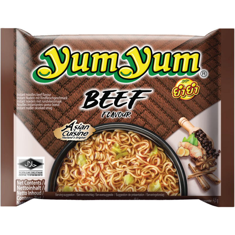 Yum Yum Beef flavour instant noodles
