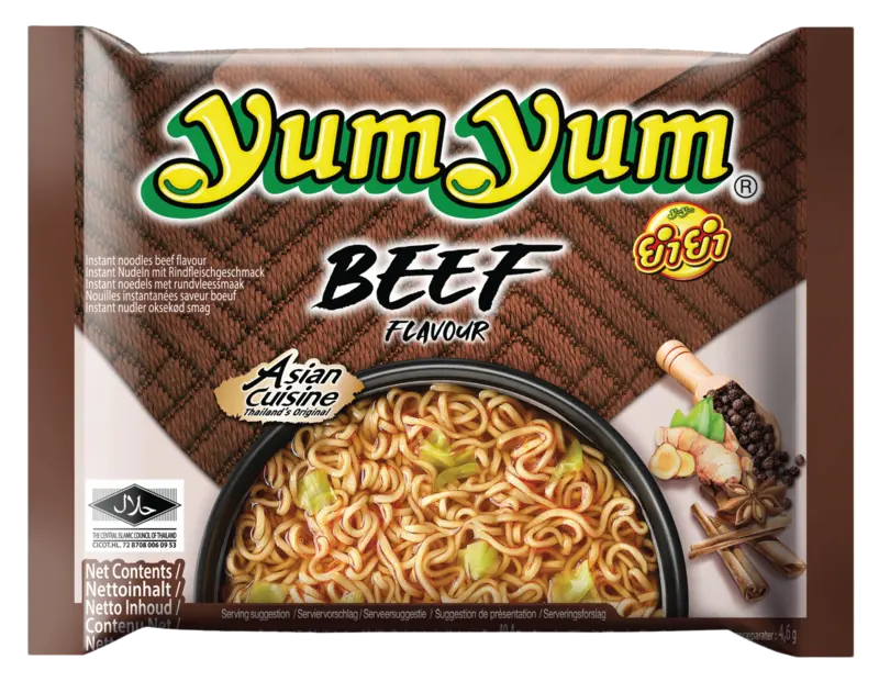 Yum Yum Beef flavour instant noodles