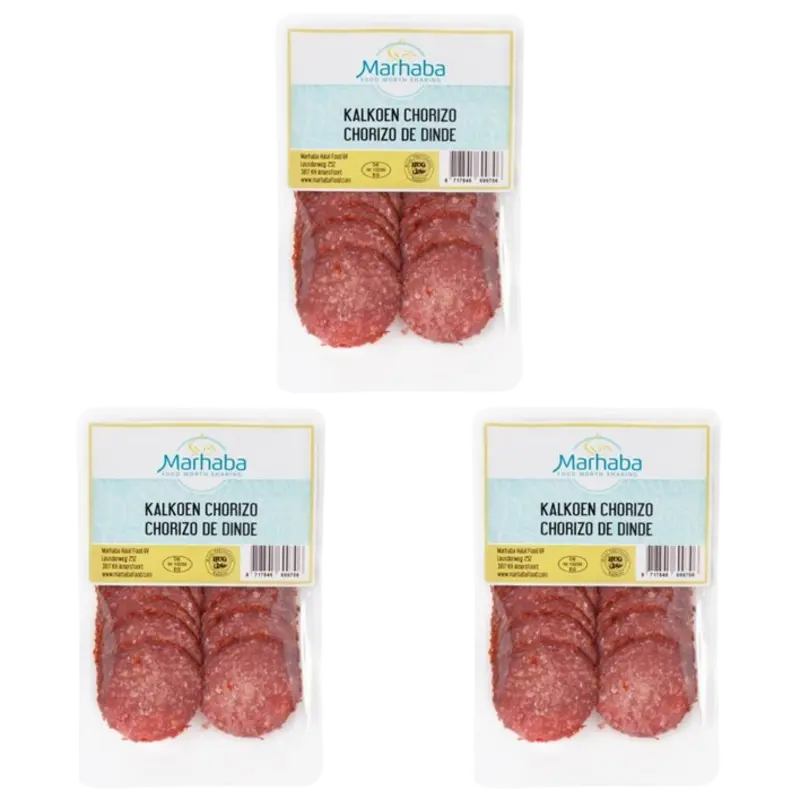 Marhaba kalkoen chorizo 3-pack