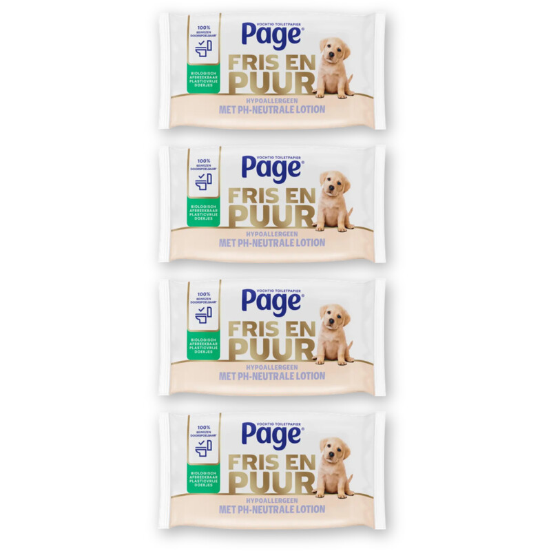 Page Puur vochtig toiletpapier 4-pack