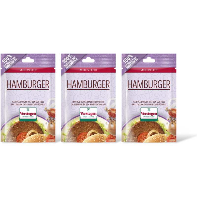 Verstegen Kruidenmix voor hamburger 3-pack