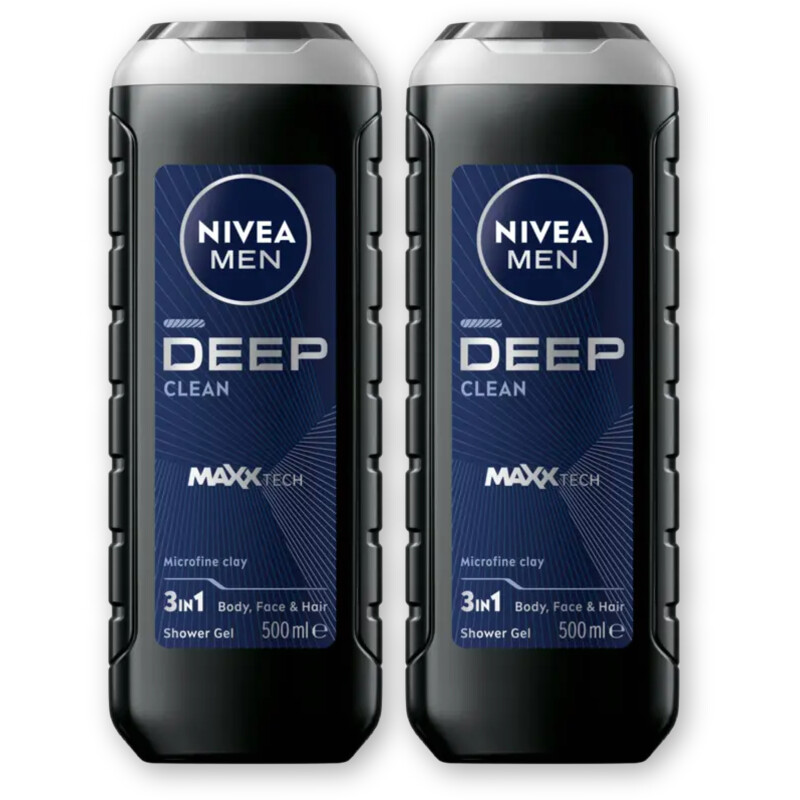 NIVEA Men deep clean shower gel 2-pack
