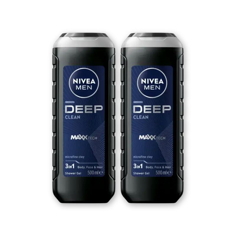 NIVEA Men deep clean shower gel 2-pack