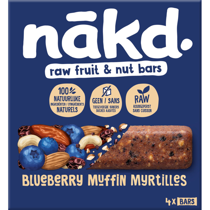 Een afbeelding van Nakd. Blueberry muffin bars