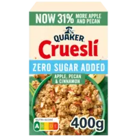 Quaker Zero sugar added apple, pecan & cinnamon