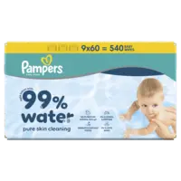 Pampers 99% water baby wipes 9-pack