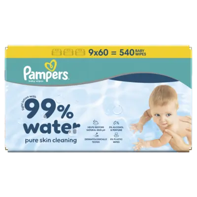pdp-image-Pampers 99% water baby wipes 9-pack