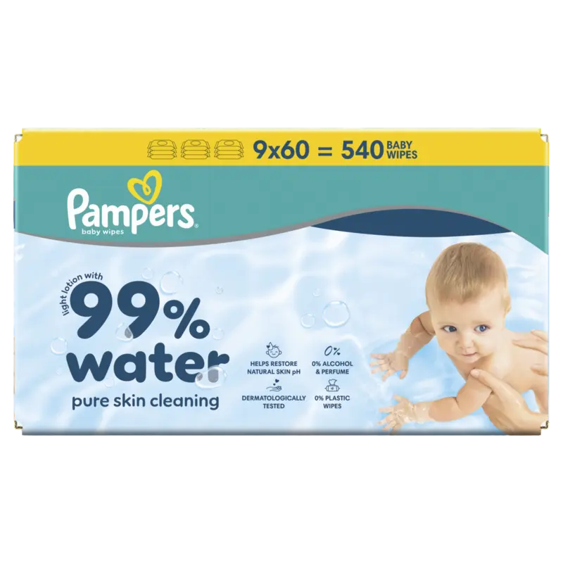 99% water baby wipes 9-pack