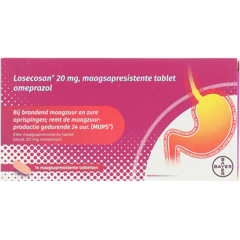 Een afbeelding van Losecosan Maagsapresistente tablet omeprazol 20mg