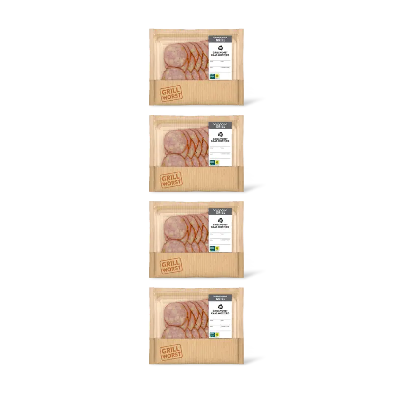 AH Grillworst kaas mosterd 4-pack